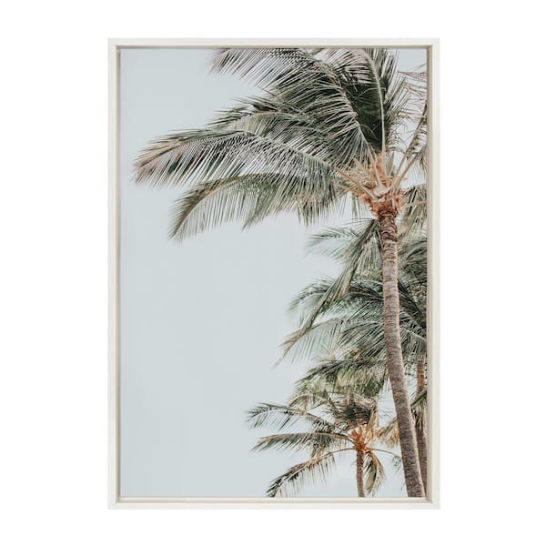 Kate and Laurel Sylvie Palm Trees by Alicia Abla Framed Canvas Beach Art Print 33 in. x 23 in.