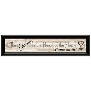 Kitchen Is The Heart by Unknown 1 Piece Framed Graphic Print Typography Art Print 8 in. x 33 in. .