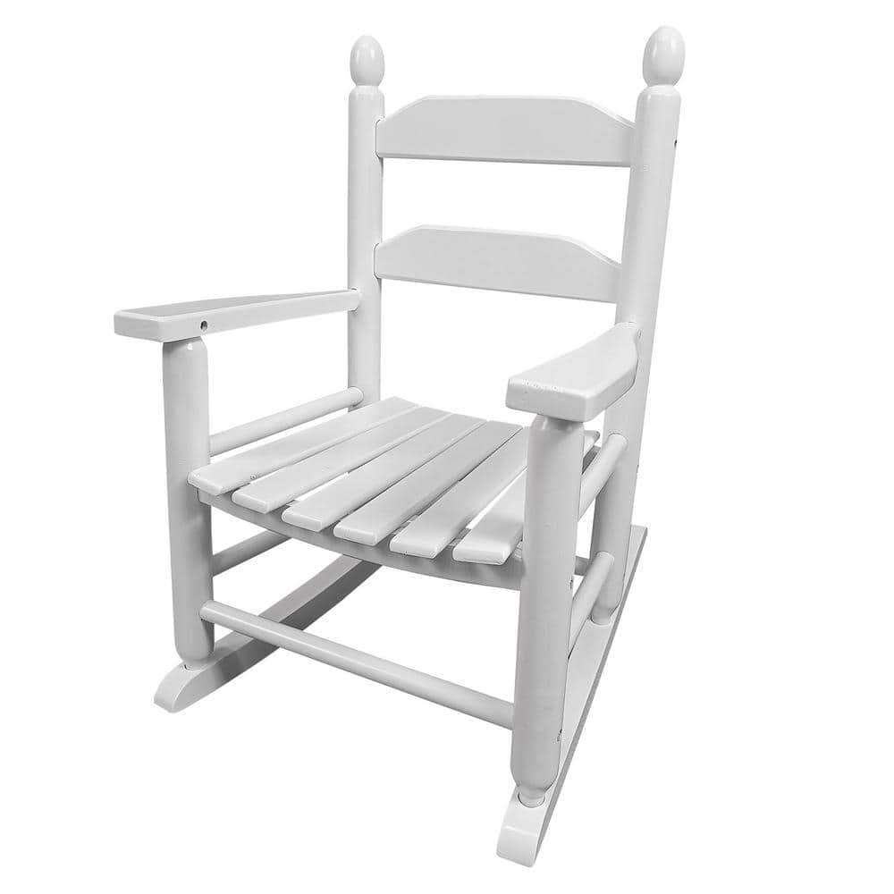 White Wood Childrens Outdoor Rocking Chair