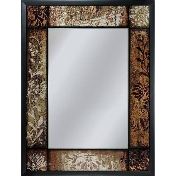 Deco Mirror 25 in. W x 33 in. H Framed Rectangular Bathroom Vanity Mirror in Bronze, black