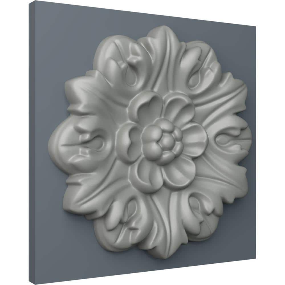 Primed Gray Round Floral Crown Rosette, 7.625"