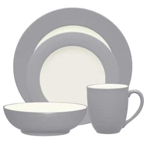 Colorwave Slate  4-Piece (Gray) Stoneware Rim Place Setting, Service for 1