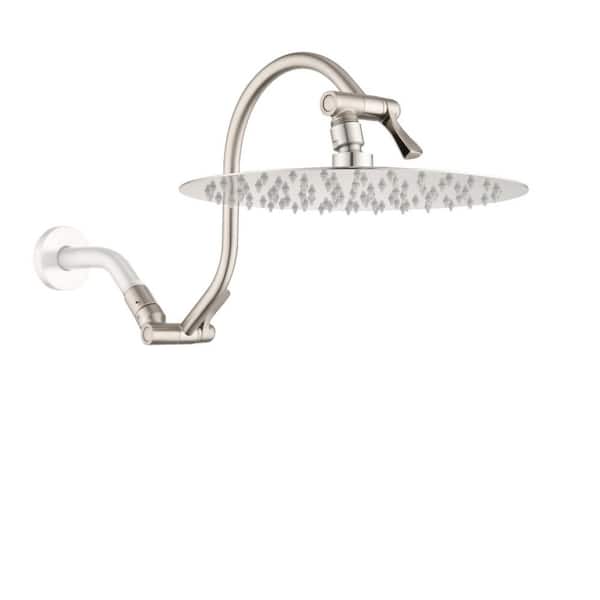 1-Spray Patterns with 1.8 GPM 10 in. Wall Mount Rain Fixed Shower Head in Brushed Nickel