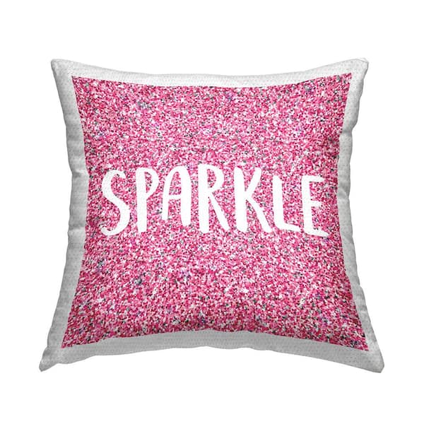 Stupell Industries Sparkle Bold Pink Glitter Pattern Pink Square Outdoor Throw Pillow