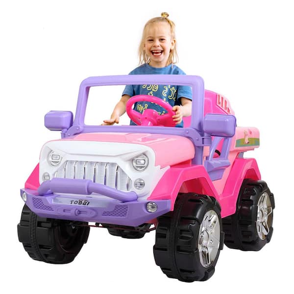 TOBBI 12-Volt Kids Ride On Truck Electric Car for Girls Remote Control Toy Car with MP3/LED Lights, TH17M0435 - The Home Depot