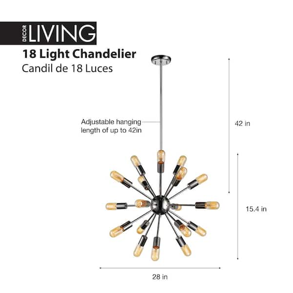 decor living 18 light chandelier