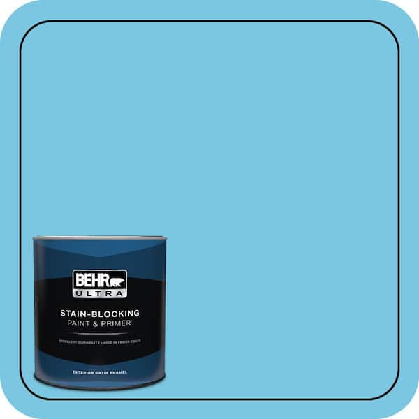 BEHR ULTRA 1 qt. #530B-4 Bliss Blue Satin Enamel Exterior Paint & Primer