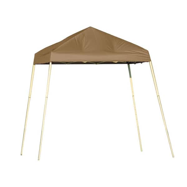 ShelterLogic 8 ft. W x 8 ft. D Sports Series Slant-Leg Pop-Up Canopy in Desert Bronze with Steel Frame and UV-Protected Fabric