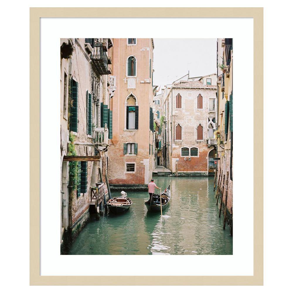 Venice Canals I 21"x25" Svelte Natural Framed Photography Print