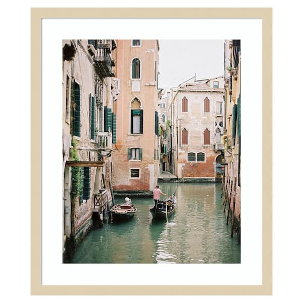 Amanti Art Venice Canals I by Justine Milton 21 in. W x 25 in. H. Wood Framed Wall Art Print Framed in Brown