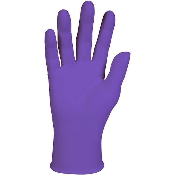 purple disposable gloves