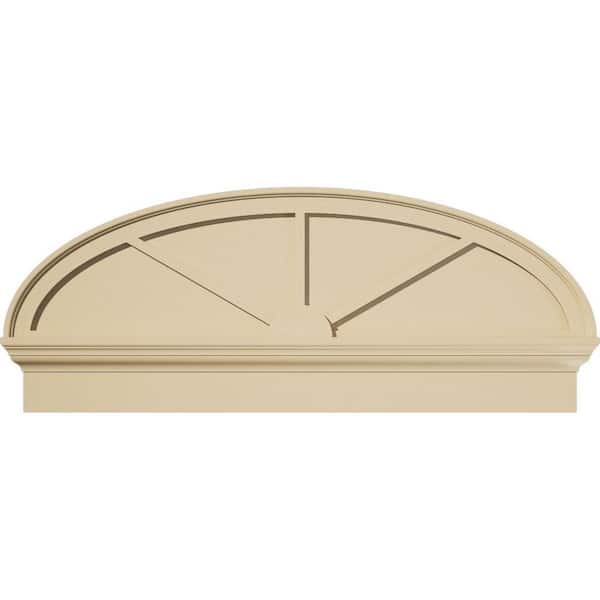 Ekena Millwork 44-in W x 17-7/8-in H x 2-3/4-in P Elliptical 3 Spoke Signature Urethane Combination Pediment, Primed Tan
