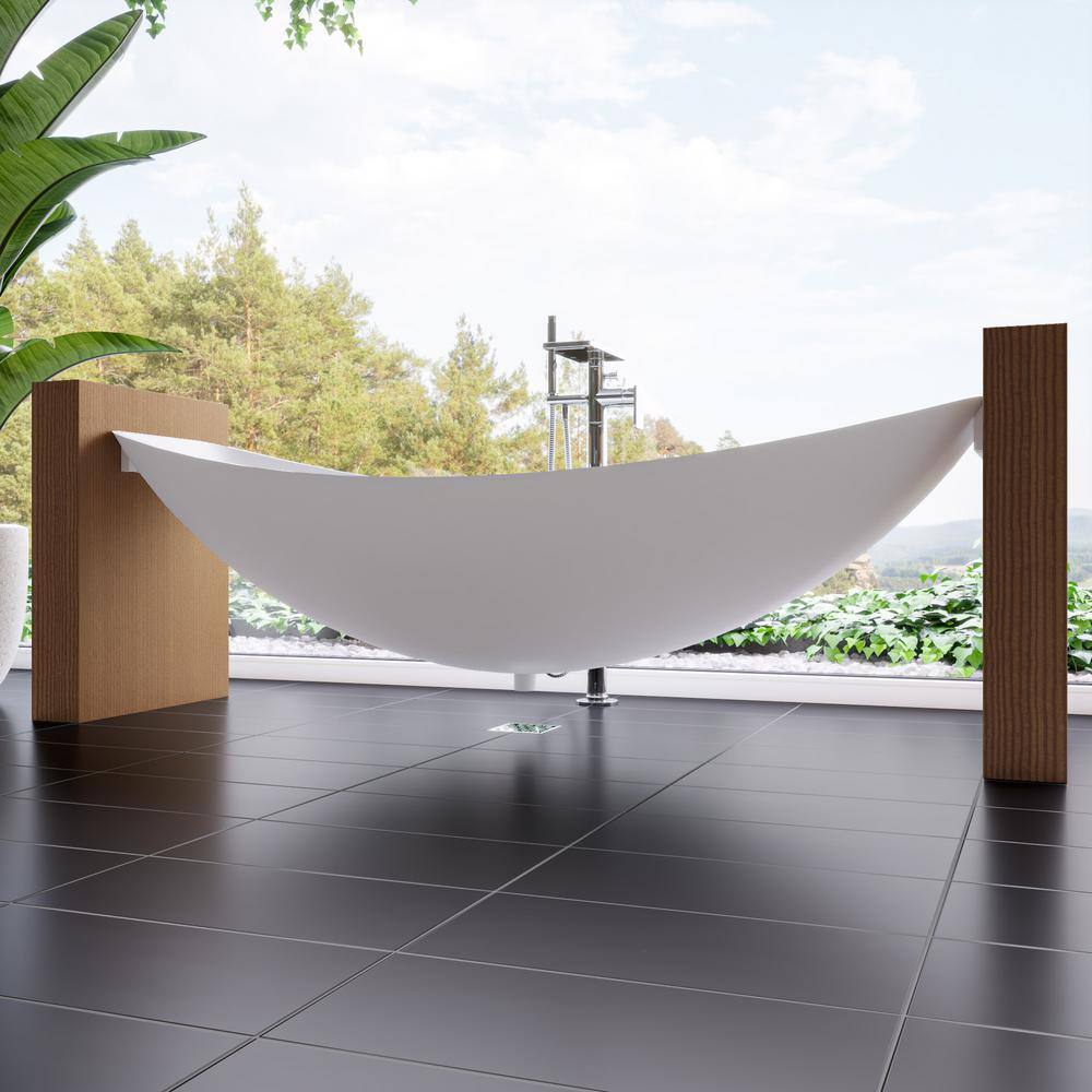 79'' White Matte Acrylic Suspended Hammock Bathtub