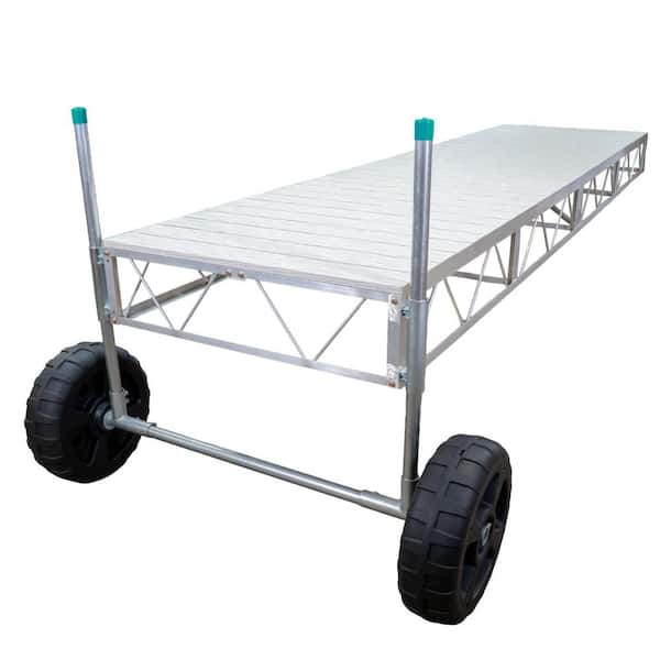 24 ft. Straight Rolling Pipe Dock Gray Aluminum