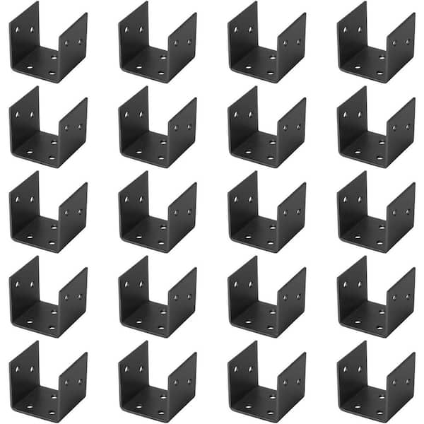 3/32 Thick Carbon Steel Post Base Brackets for 2 x 2 Deck Railing Support Plate Black Powder Coated 20-Pack