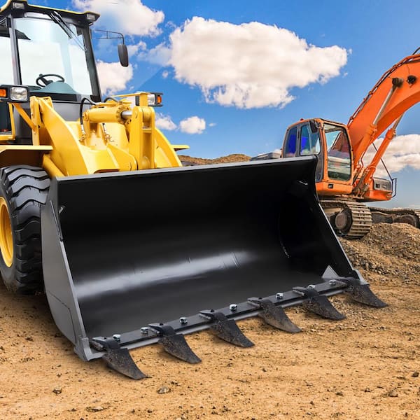 Bucket Tooth Bar 60 in. Heavy-Duty Tractor Bucket 7 Teeth Bar for Loader Tractor Skidsteer 4560 lbs.