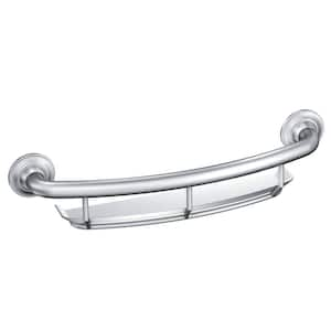 Home Care 16 in. x 1 in. Concealed Screw Grab Bar with Shelf in Chrome