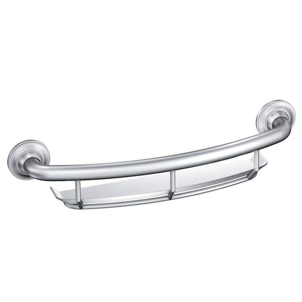 MOEN Home Care 16 in. x 1 in. Concealed Screw Grab Bar with Shelf in Chrome