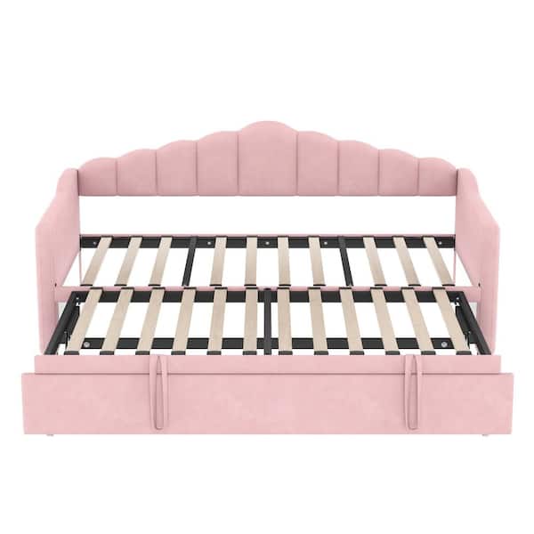 Harper & Bright Designs Pink Upholstered Twin Size Daybed with