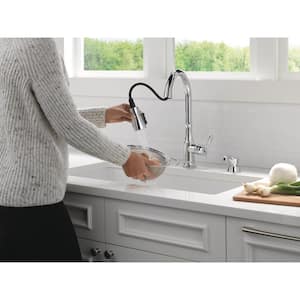 Capertee Single-Handle Pull Down Sprayer Kitchen Faucet with ShieldSpray Technology in Chrome