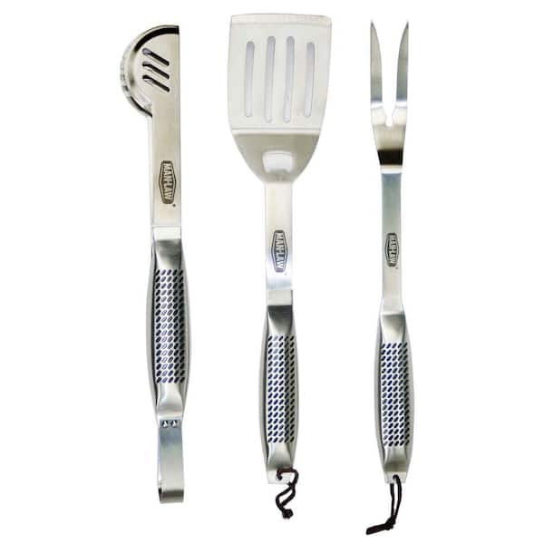 MAN LAW Stainless Steel BBQ Tool Set (3-Piece)