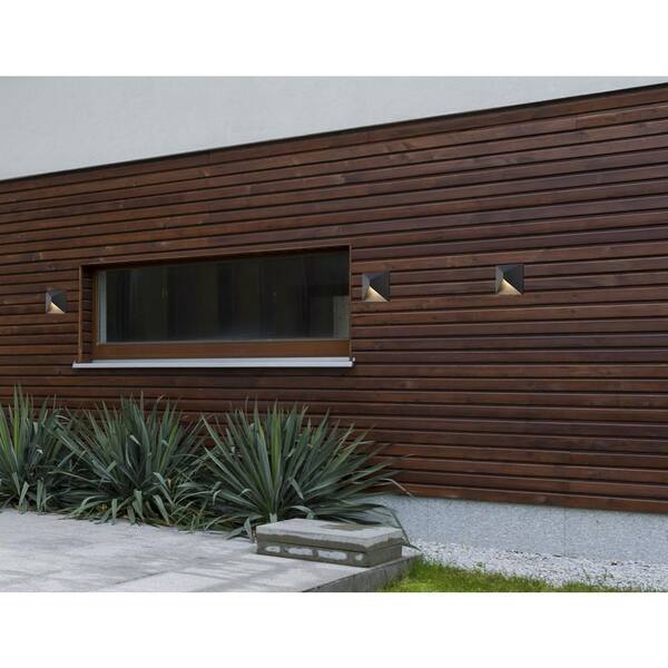 7.96 in. Black Outdoor Hardwired Wall Sconce with Integrated LED