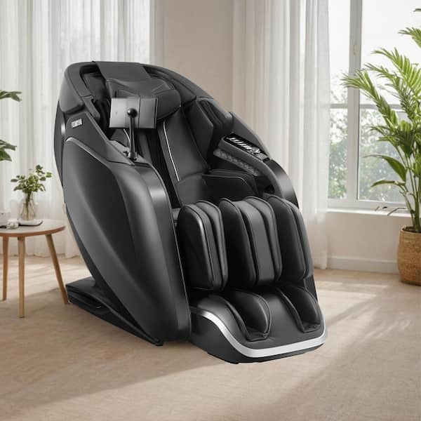 FUJIIRYOKI Cyber Relax Pro - Faux Leather 4D Dual Massage Robot Flex Frame SL Track Massage Chair (Midnight)