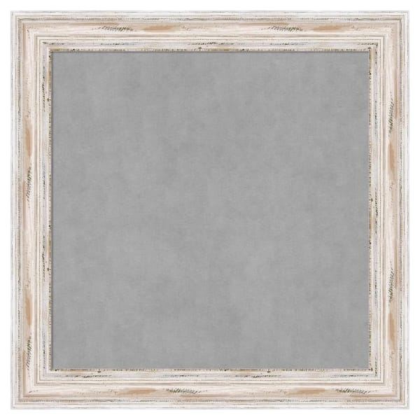 Amanti Art Alexandria White Wash 29 in. x 29 in. Framed Magnetic Board
