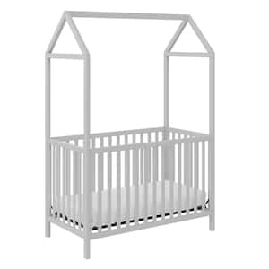 Skyler Dove Gray 3-in-1 Convertible Crib with Canopy