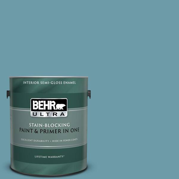 BEHR ULTRA 1 gal. #UL220-2 Voyage Semi-Gloss Enamel Interior Paint and Primer in One