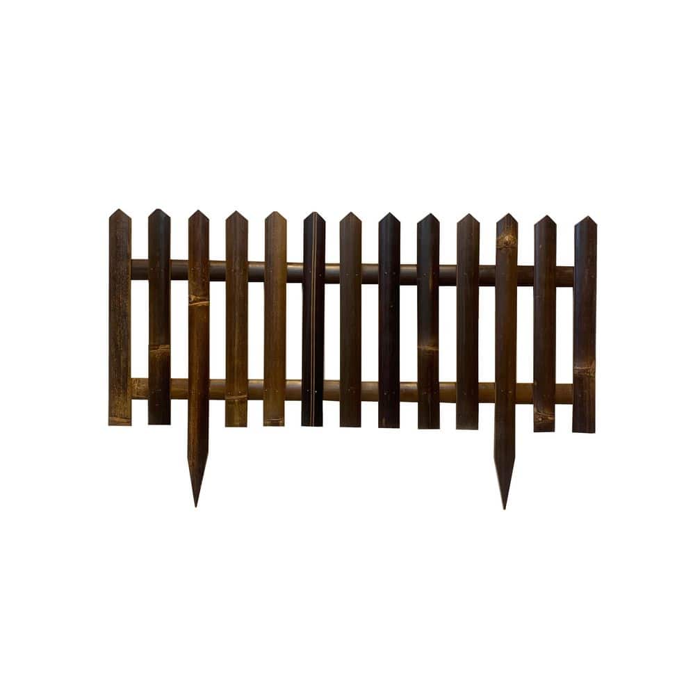 MGP 16 in. H Black Bamboo Picket Garden Fence BPB-16B - The Home Depot