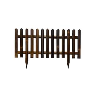 16 in. H Black Bamboo Picket Garden Fence