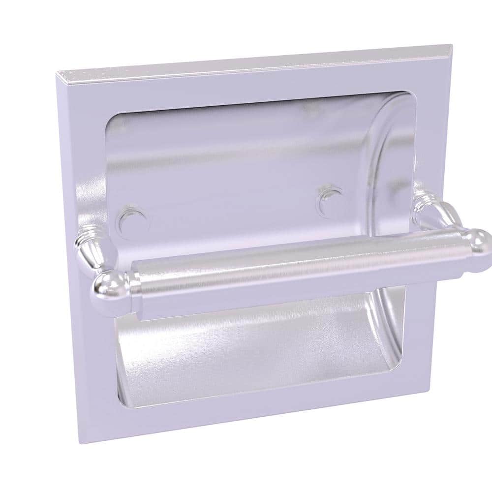 Satin Chrome Recessed Wall Mounted Toilet Paper Holder