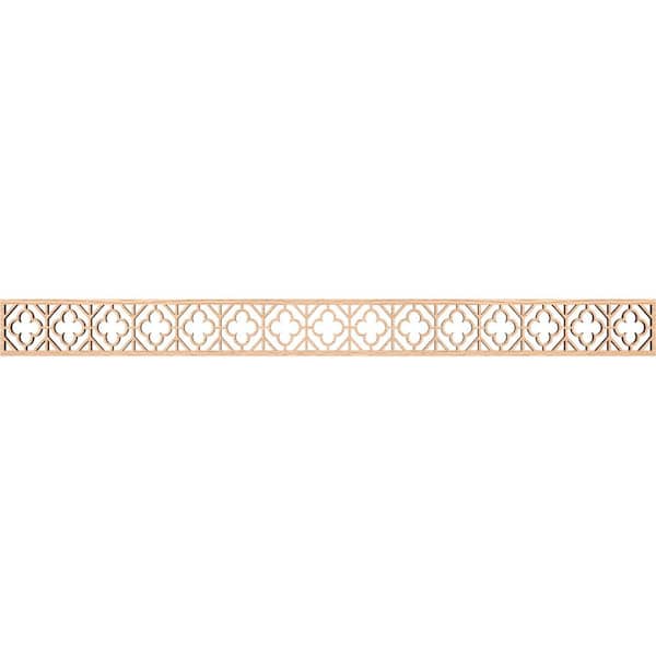 Ekena Millwork Hazelton Fretwork 0.375 in. D x 46.375 in. W x 4 in. L Red Oak Wood Panel Moulding