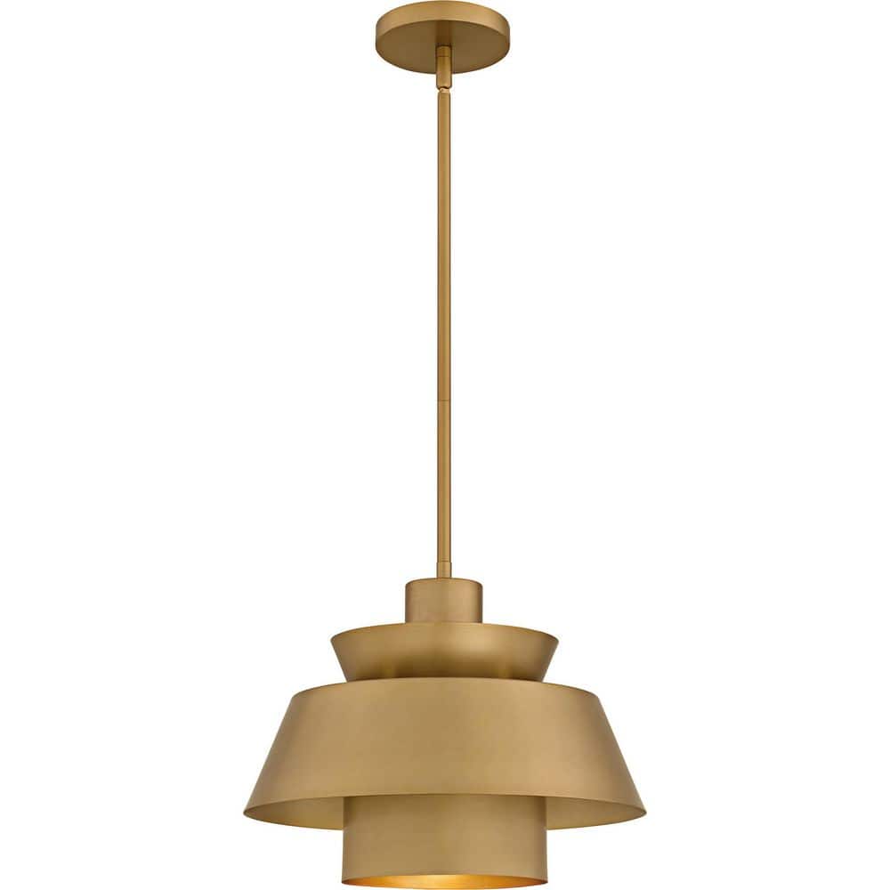 Lumi 1-Light Brushed Weathered Brass Pendant Light with Metal Shade price history on PriceWatchPro