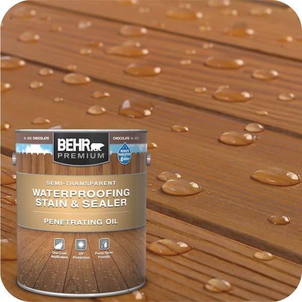 1 gal. #ST-129 Chocolate Semi-Transparent Penetrating Oil-Based Exterior Waterproofing Wood Stain