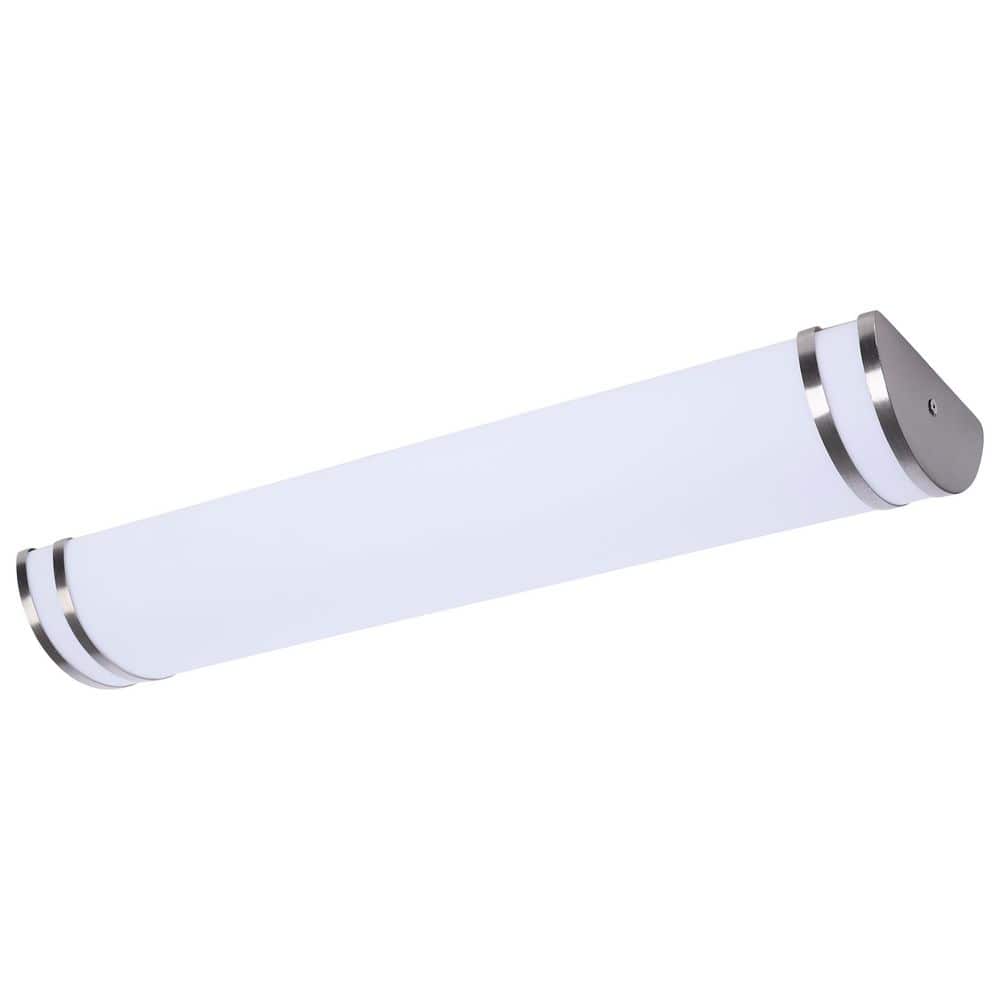 Glamour 25 in. 1-Light Brushed Nickel Selectable CCT Integrated LED Vanity Light with White Acrylic Lens price history on PriceWatchPro