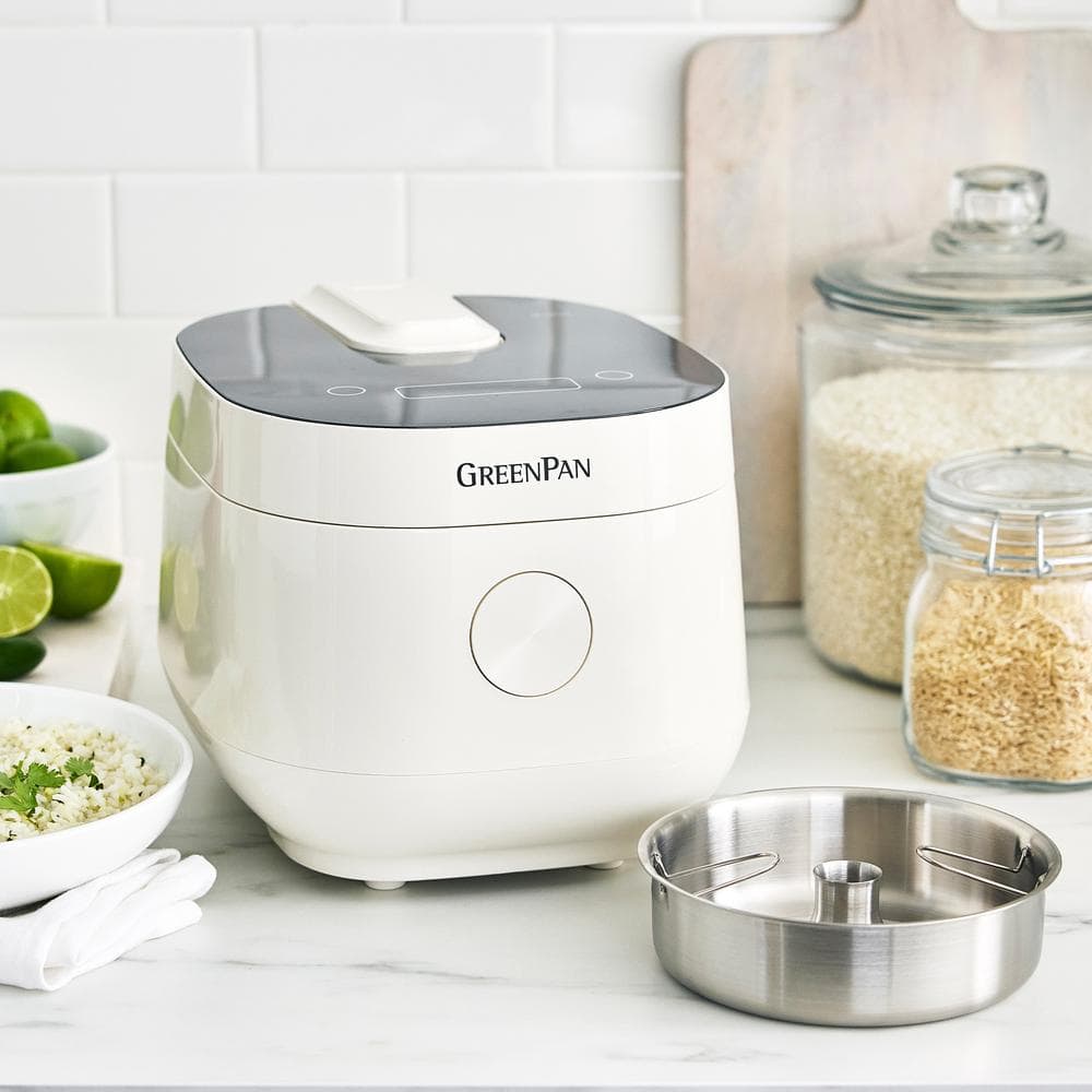 Cloud Cream Electric Non-Stick Rice Cooker with LED Display