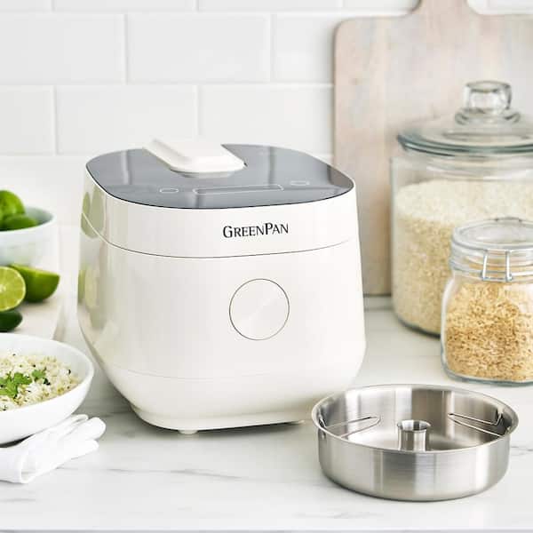 GreenPan Bistro Carb-Reducing Rice Cooker in Cloud Cream CC008305