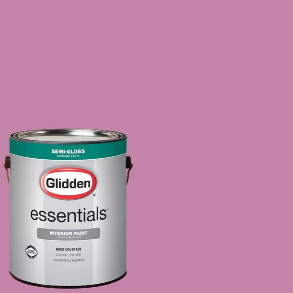 Glidden Essentials 1 gal. #HDGR07U Pink Zinnia Bloom Semi-Gloss Interior Paint