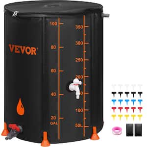 100 Gal. Rain Barrel 1000D PVC Rainwater Collection System Water Tank Storage Container for Garden Water Catcher