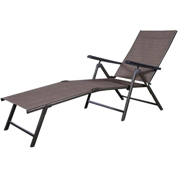 SKONYON Steel Outdoor Chaise Lounge Chair Adjustable Folding Pool ...