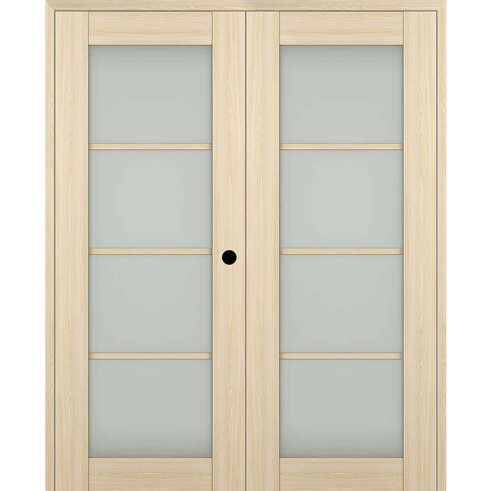 "Vona 36""x 80"" Left Hand Active 4-Lite Frosted Glass Loire Ash Wood Composite Double Prehung French Door" price history on PriceWatchPro