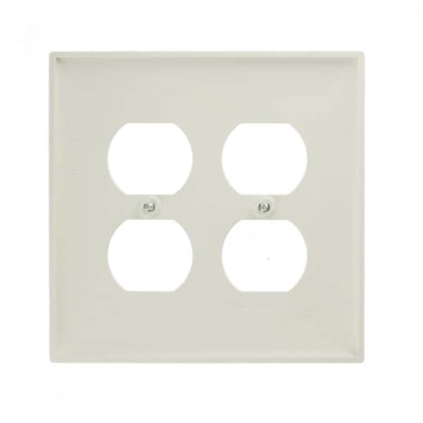 Eagle White 2-Gang Receptacle Wallplate Unbreakable Duplex Outlet Cover 5150W 