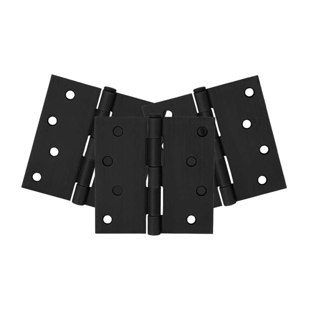 Matte Black Steel 4'' x 4'' Door Hinges with Removable Pin