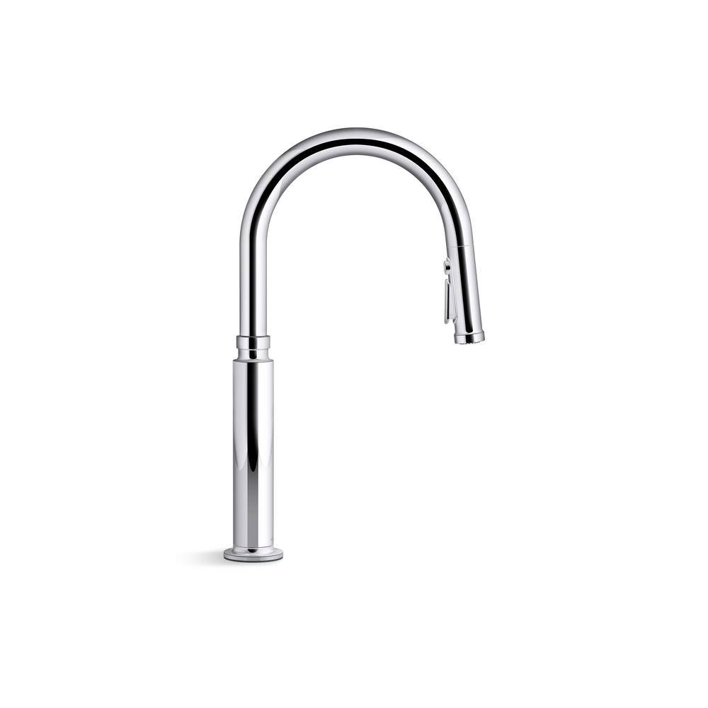 Polished Chrome Pull-Down Kitchen Faucet with Sprayhead