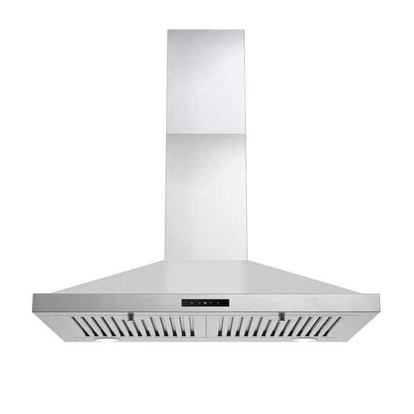 Range Hood 30 inch, Vent Hoods 30 inch Stainless Steel, 450 CFM Kitchen Hood with LED Light Baffle Filters,Touch Control