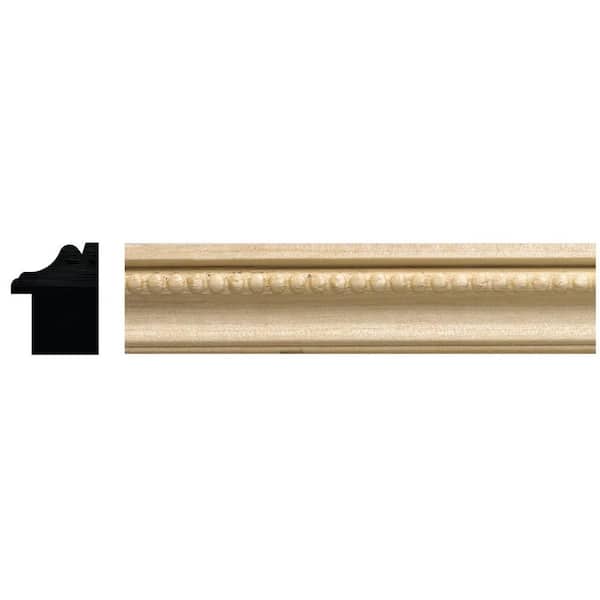 1-1/16 in. x 1-3/8 in. x 96 in. White Hardwood Bead Embossed Backband Moulding