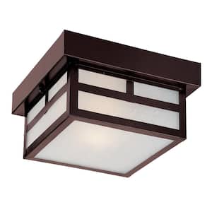Artisan Collection 1-Light Architectural Bronze Outdoor Ceiling-Mount Light