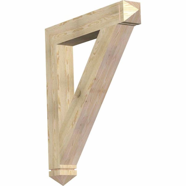 Ekena Millwork 6 in. x 48 in. x 42 in. Douglas Fir Traditional Arts and Crafts Rough Sawn Bracket